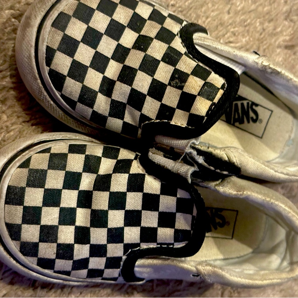 Vans 7 toddler slip ons checkered